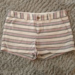 Striped linen shorts